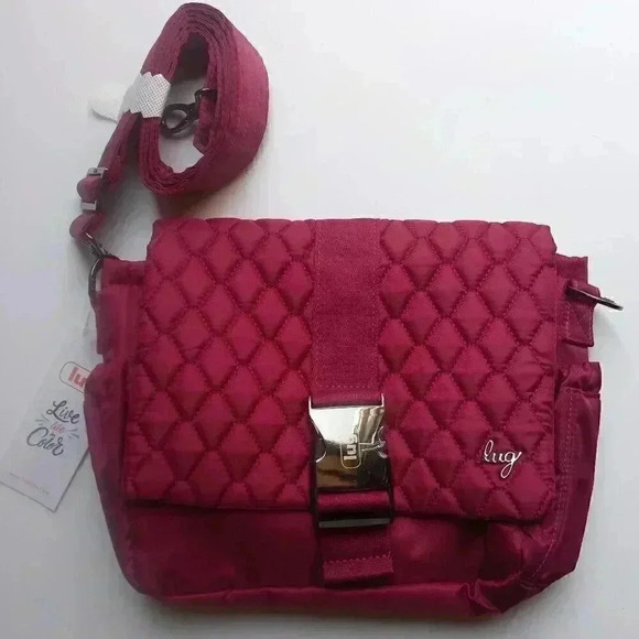 LUG 'Harness' Crossbody / Shoulder Bag - Raspberry - Picture 5 of 16